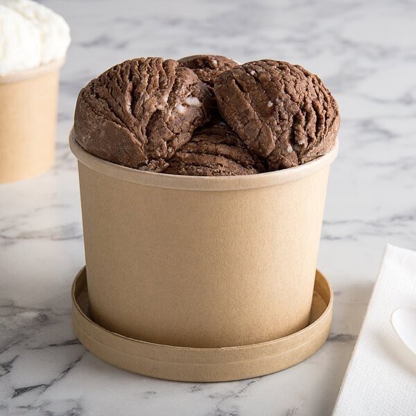 compostable kraft brown ice cream cups