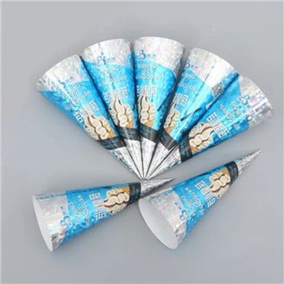 Papier d'emballage pour manchon de cornet de crème glacée