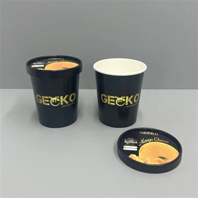 Pots en papier pour crème glacée 500 ml 16 oz avec couvercles en papier