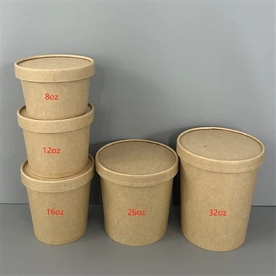 Récipients en papier kraft de 26 oz pour la soupe chaude